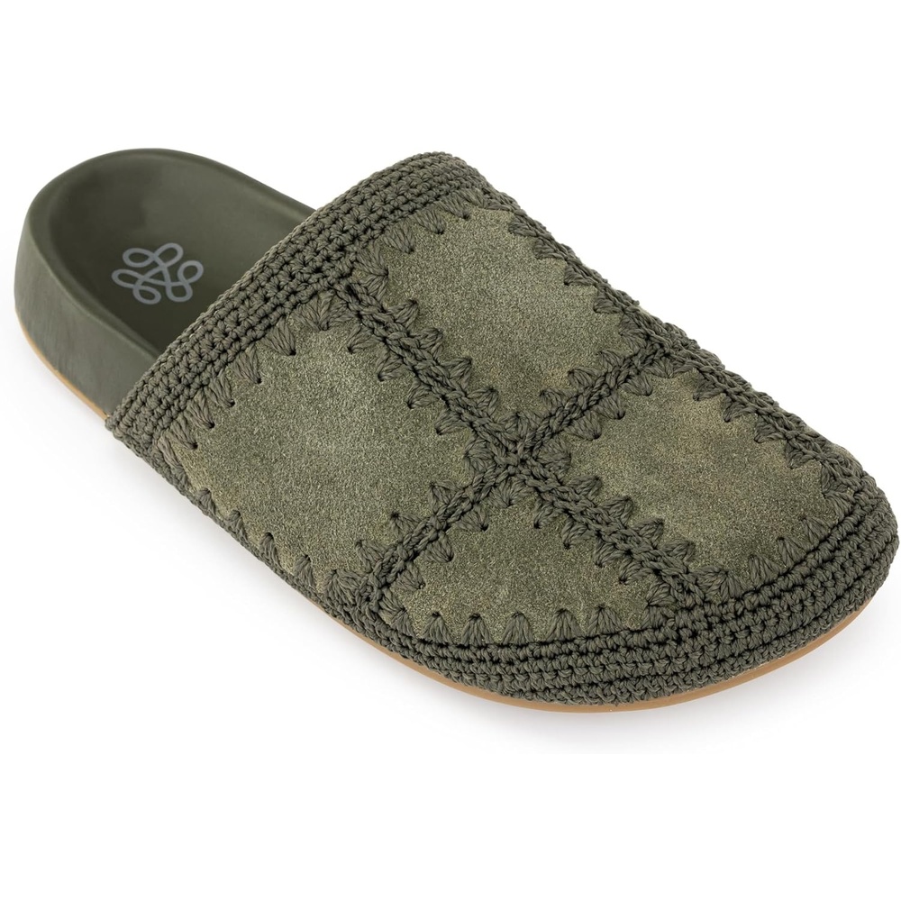 image:imageThe Sak Bolinas Clog  Womens Slip On Mule Shoes Cushioned ComfortMoss Suede Patch